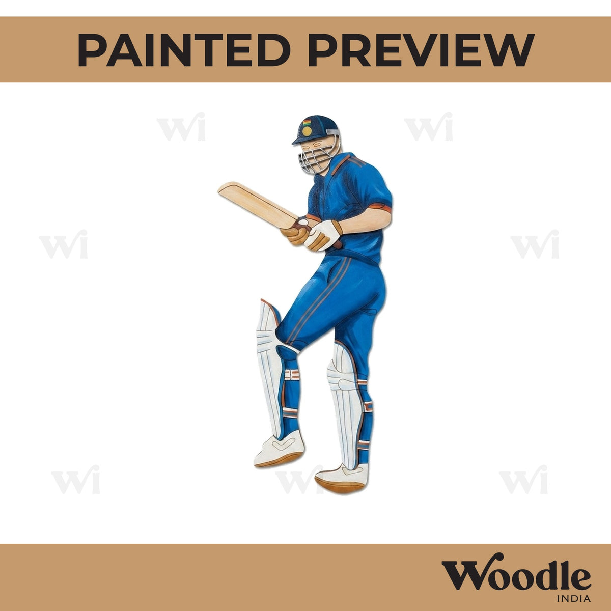 Batsman Cricket Pre Marked MDF Design 1