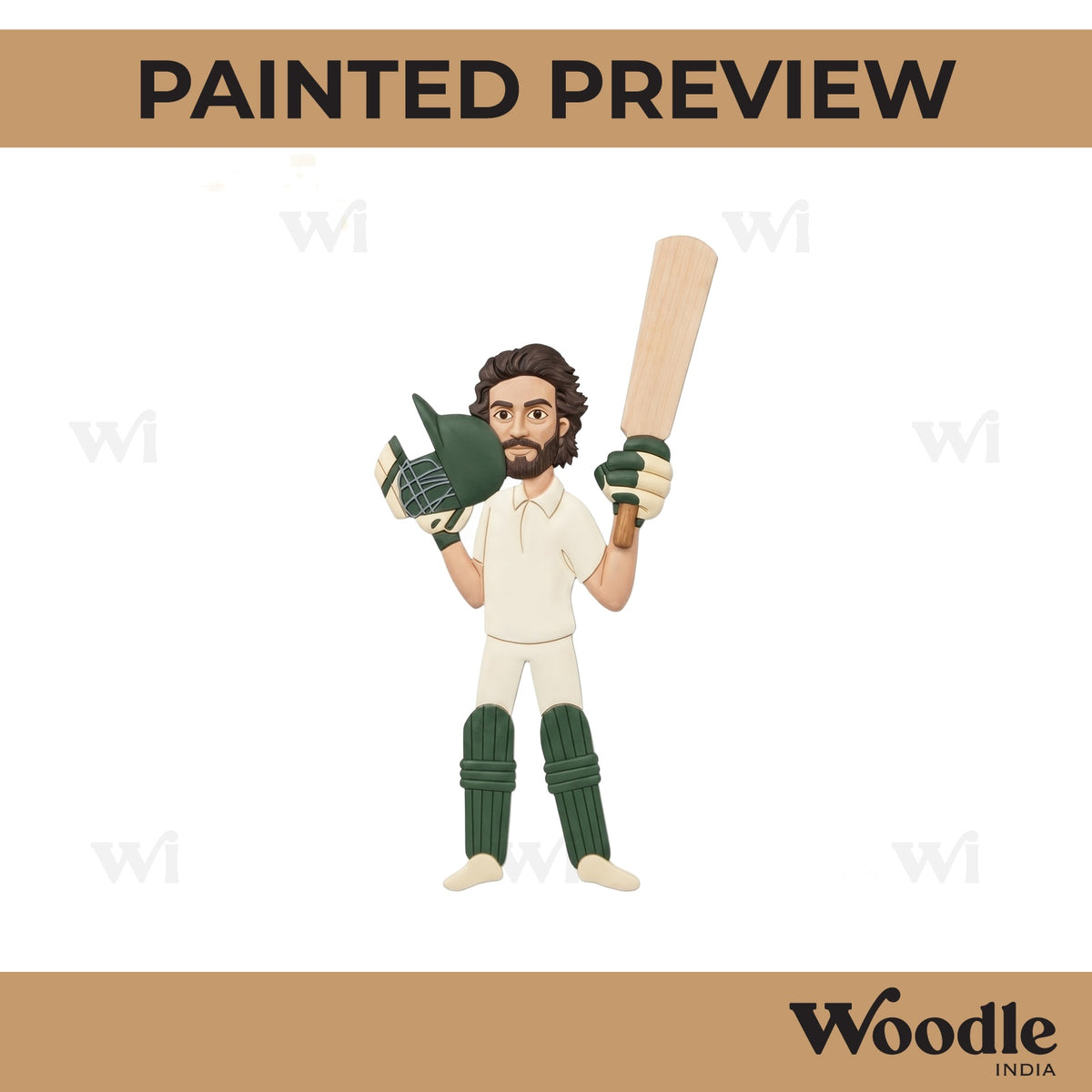 Batsman Cricket Pre Marked MDF Design 3