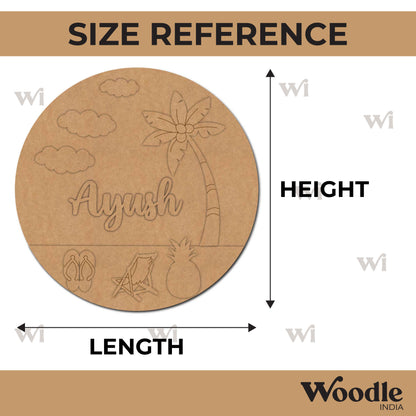 Beach Theme Nameplate MDF Design 1