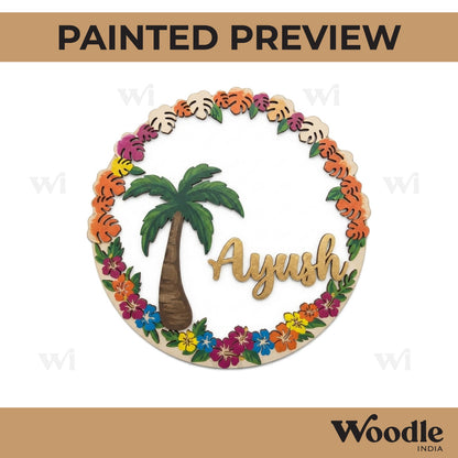 Beach Theme Nameplate MDF Design 2