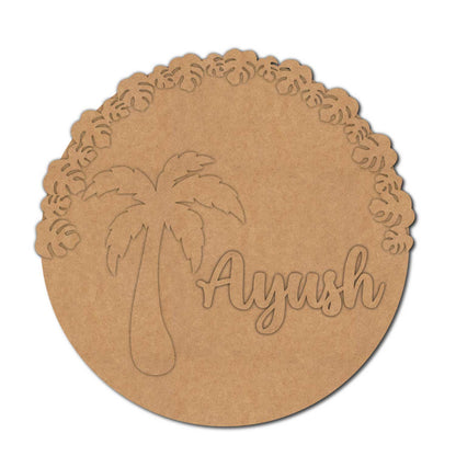 Beach Theme Nameplate MDF Design 2