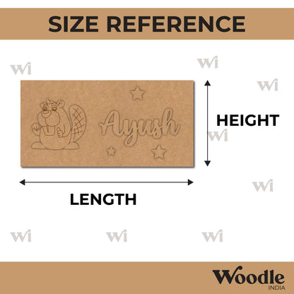 Beaver Kids Nameplate MDF Design 1