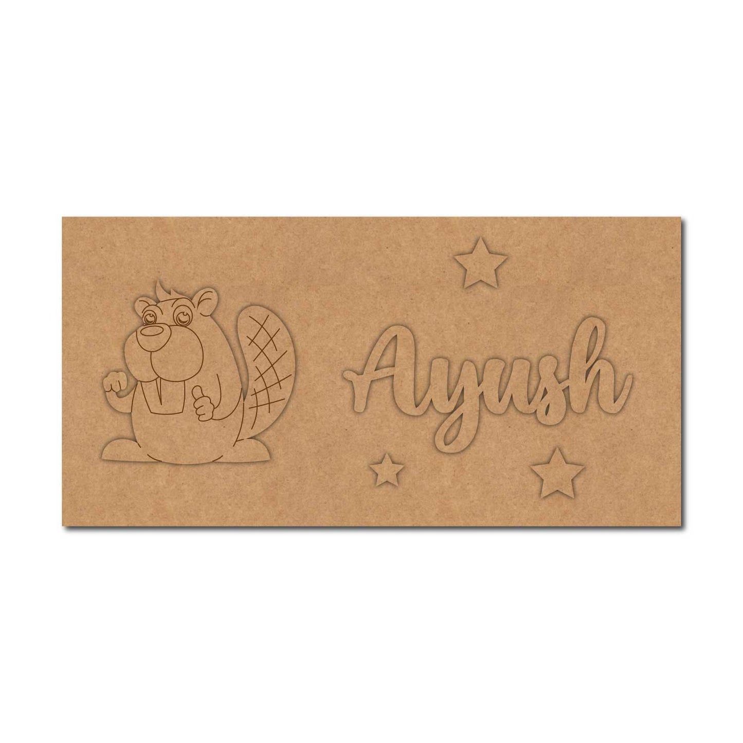 Beaver Kids Nameplate MDF Design 1