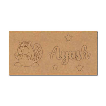 Beaver Kids Nameplate MDF Design 1