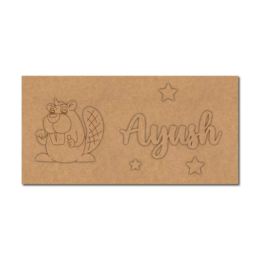 Beaver Kids Nameplate MDF Design 1