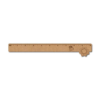 Bee Flower Ruler Scale MDF Design 1