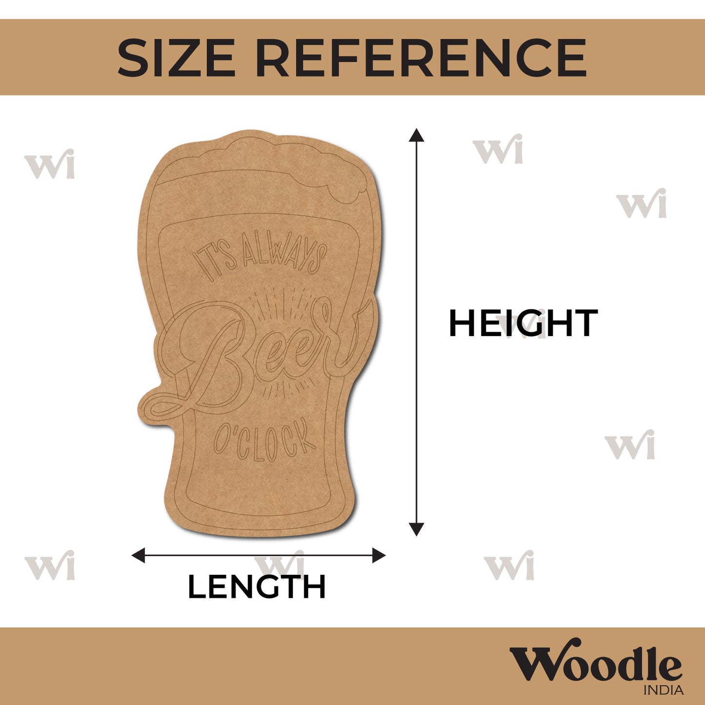 Beer Mug Text Pre Marked MDF Design 1