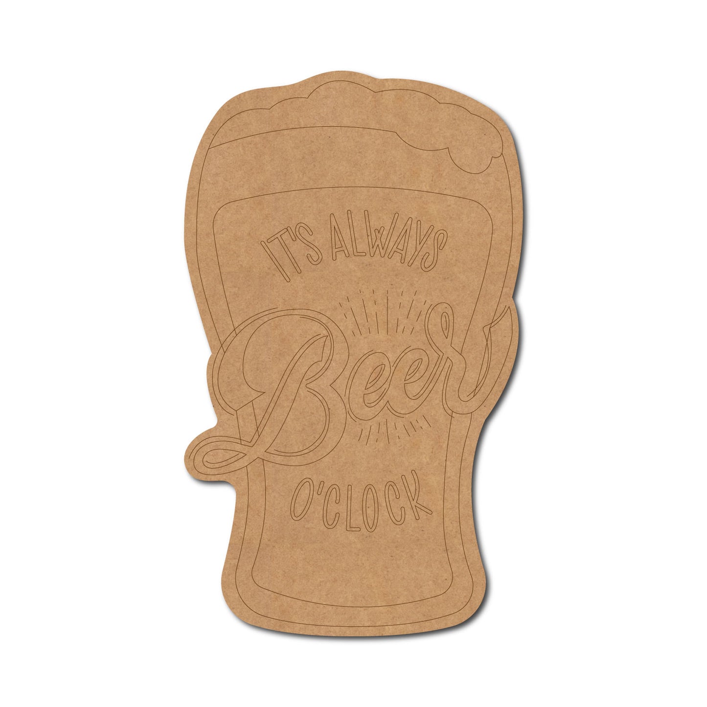 Beer Mug Text Pre Marked MDF Design 1