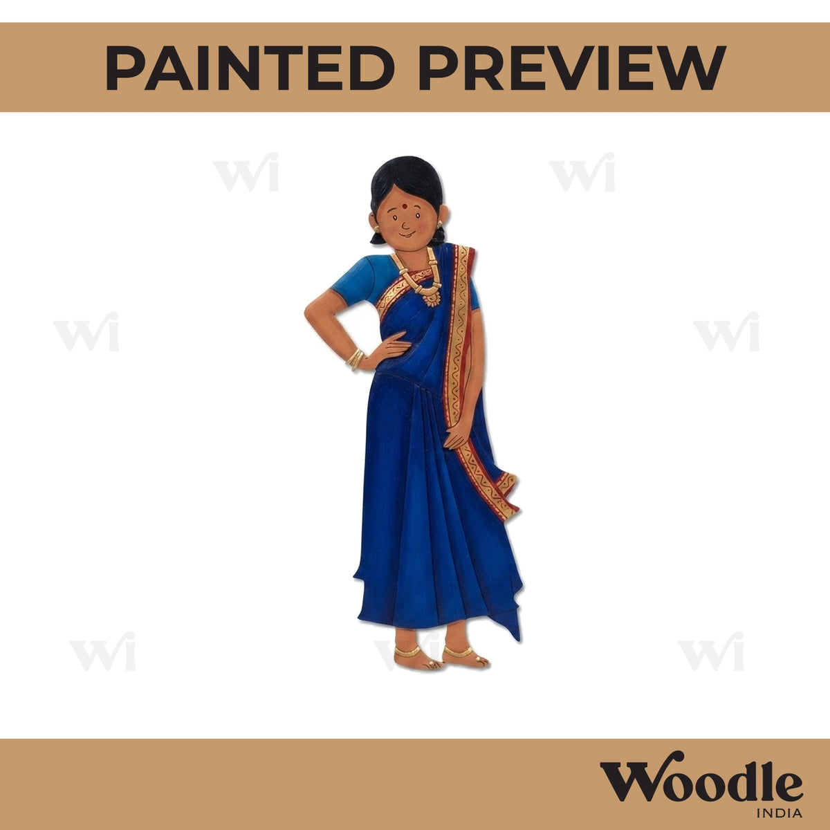 Bengali Woman Pre Marked MDF Design 1