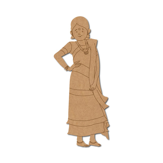 Bengali Woman Pre Marked MDF Design 1