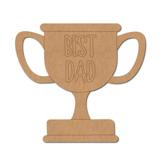 Best Dad Trophy Pre Marked MDF Design 1