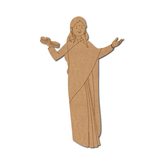 Bhajan Singer Woman Pre Marked MDF Design 1