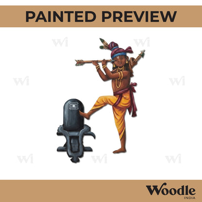 Bhakta Kannappa With Shiva Linga Pre Marked MDF Design 1