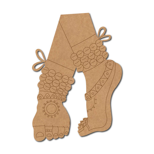 Bharatanatyam Dancer Feet Pre Marked MDF Design 1