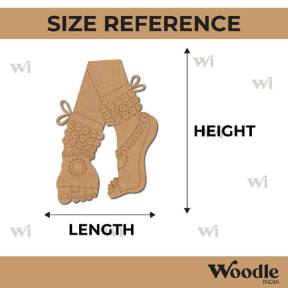 Bharatanatyam Dancer Feet Pre Marked MDF Design 1
