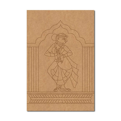 Bharatanatyam Dancer Pattachitra Pre Marked Base MDF Design 1