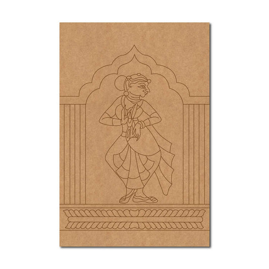 Bharatanatyam Dancer Pattachitra Pre Marked Base MDF Design 1