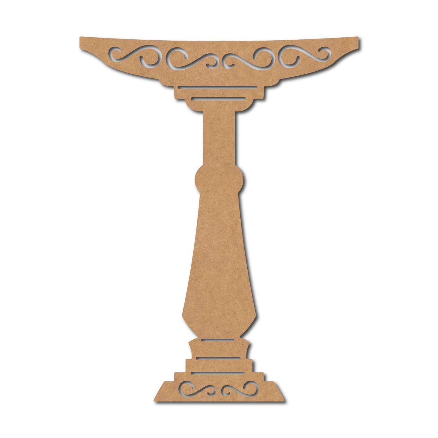 Bird Bath Pedestal Stand Cutout MDF Design 2