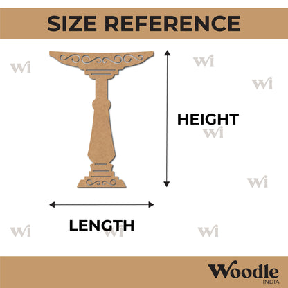 Bird Bath Pedestal Stand Cutout MDF Design 2