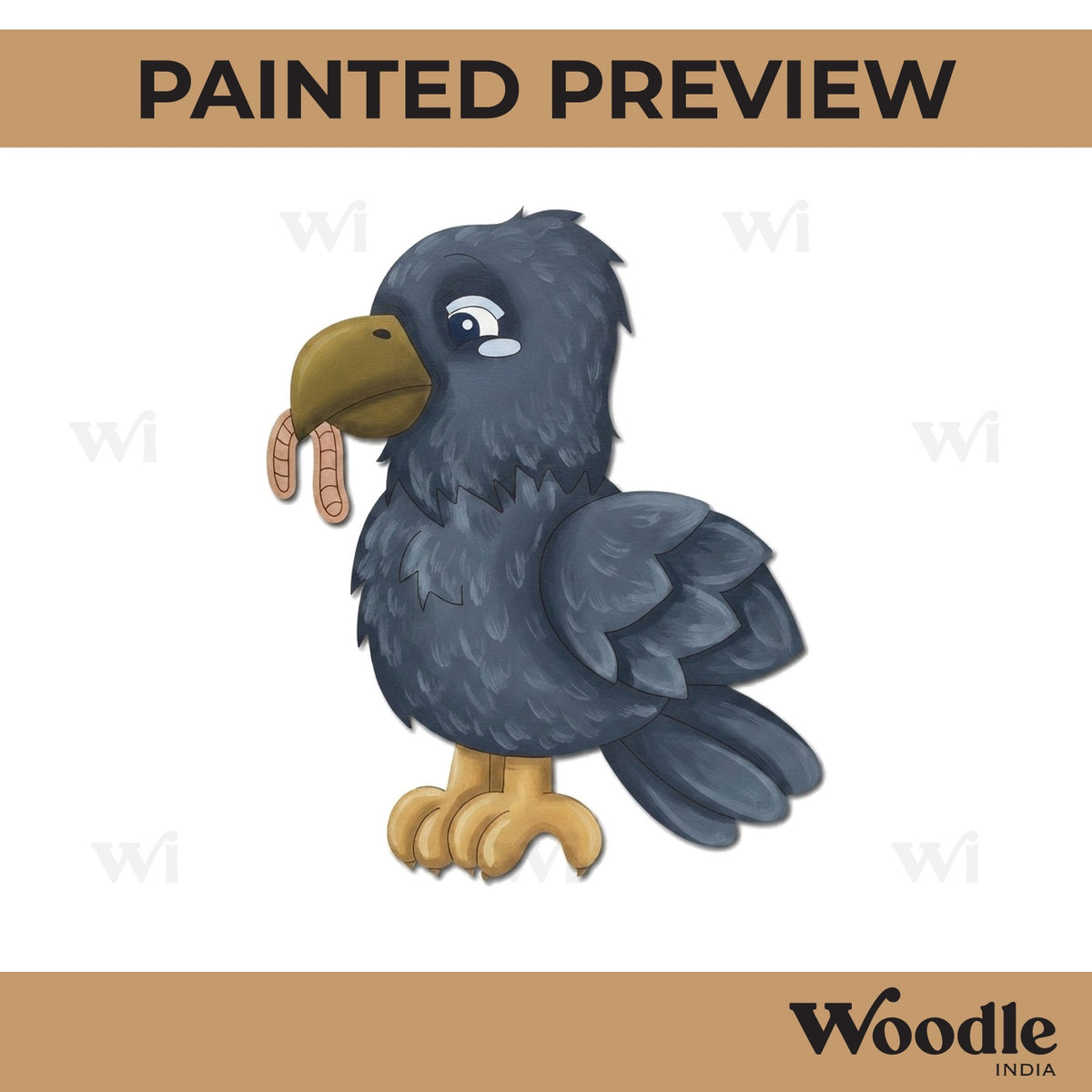 Bird Eating Worm Pre Marked MDF Design 1