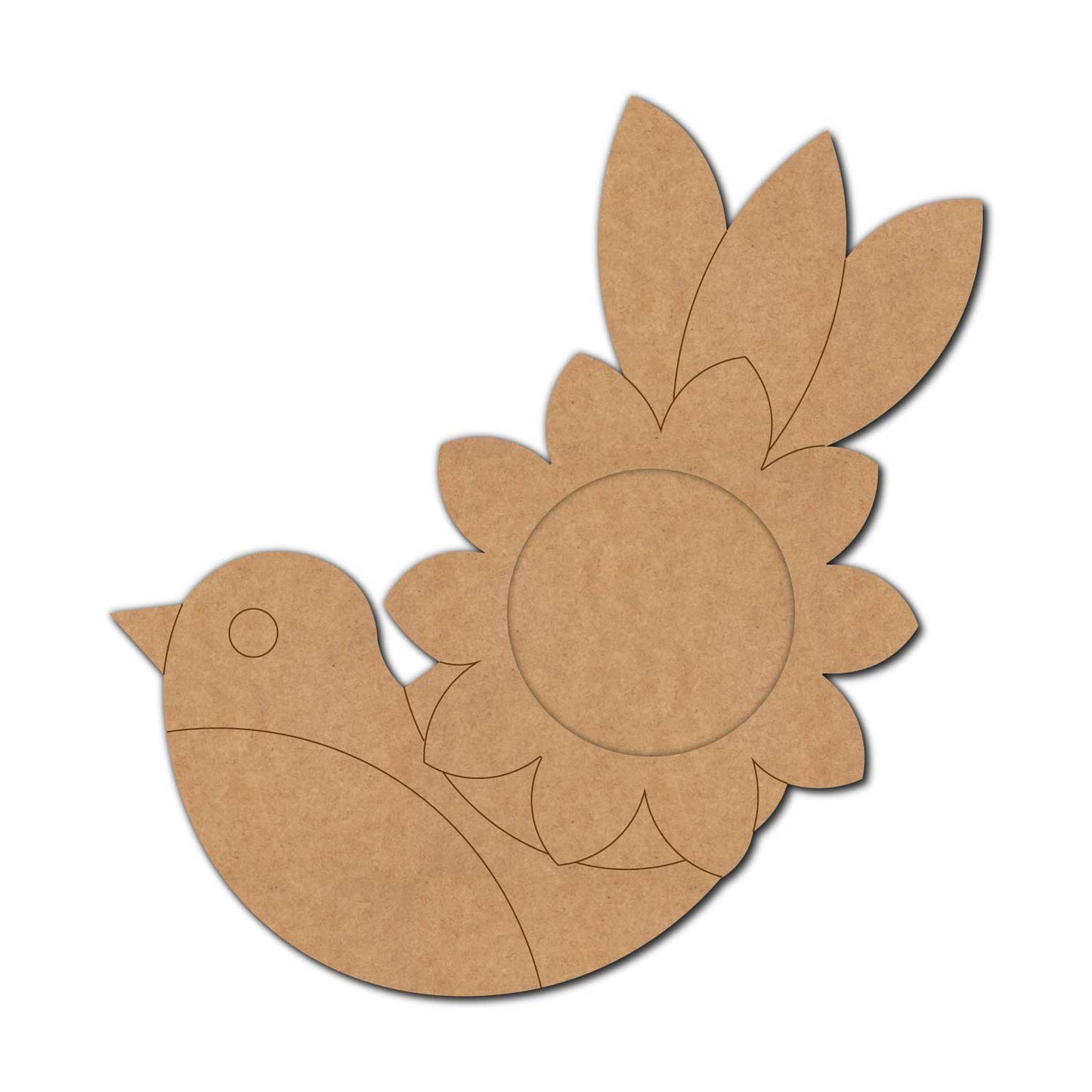 Bird Floral Diya Tealight Holder Pre Marked MDF Design 1