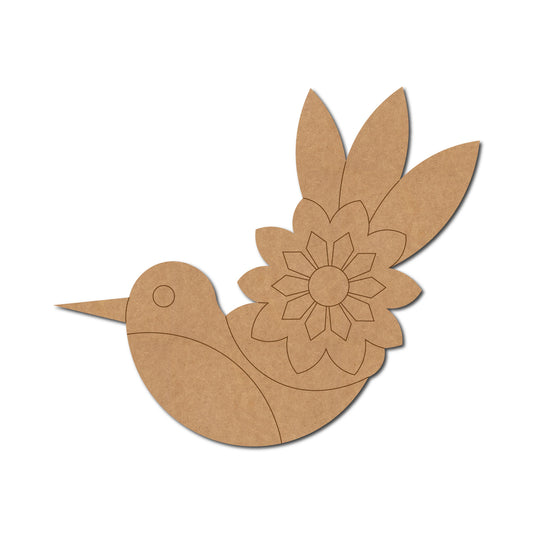 Bird Flower Pre Marked MDF Design 1