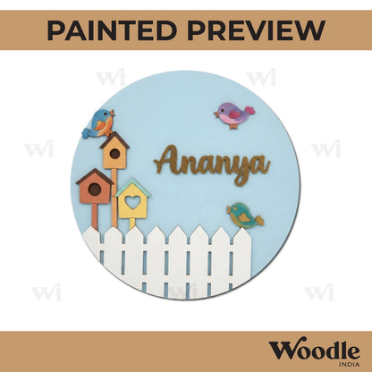 Bird Home Nameplate MDF Design 1