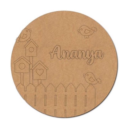 Bird Home Nameplate MDF Design 1
