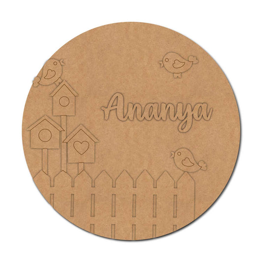 Bird Home Nameplate MDF Design 1