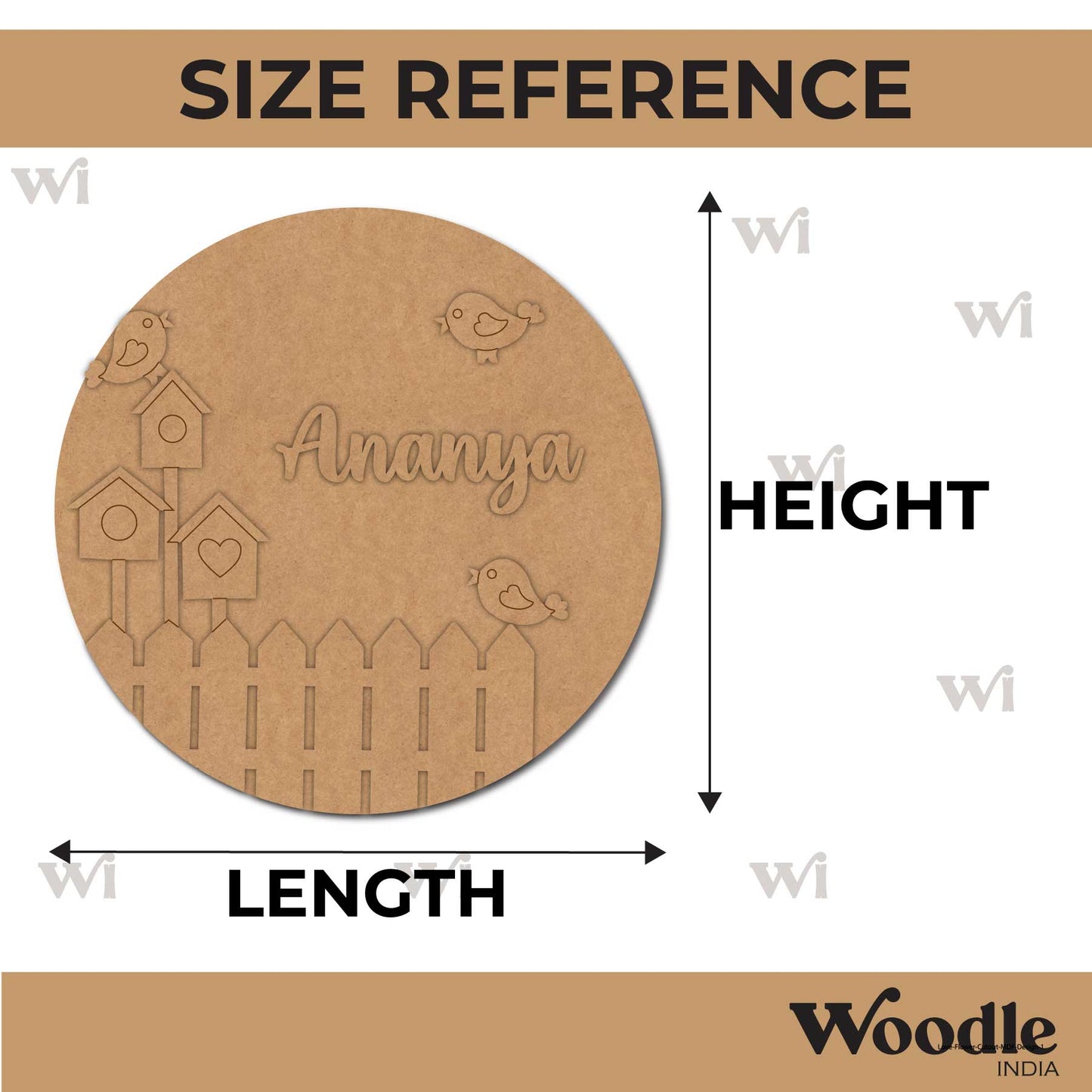 Bird Home Nameplate MDF Design 1