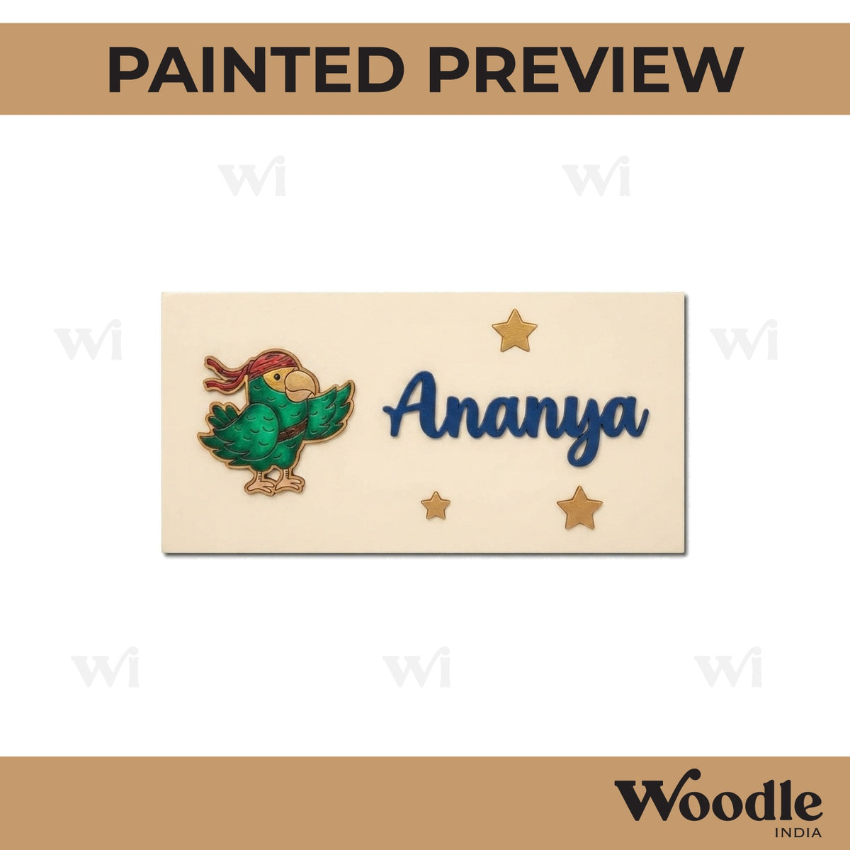 Bird Kids Nameplate MDF Design 1