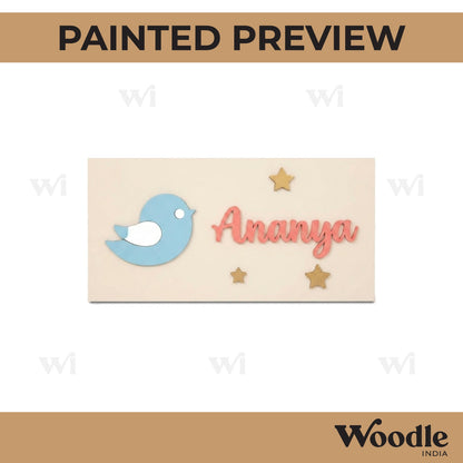Bird Kids Nameplate MDF Design 2