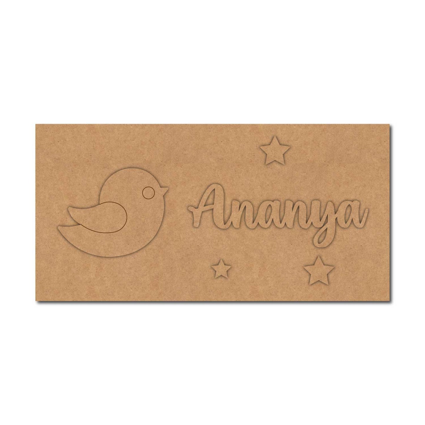 Bird Kids Nameplate MDF Design 2