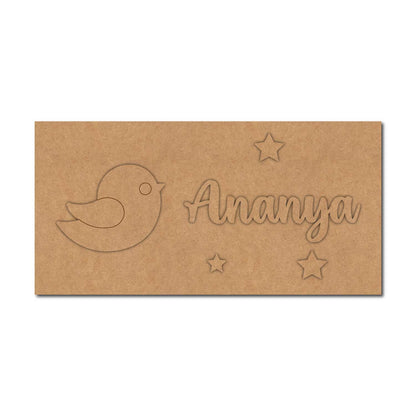 Bird Kids Nameplate MDF Design 2