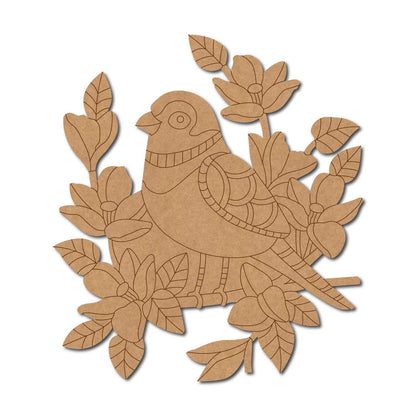 Bird Leaves Pre Marked MDF Design 1