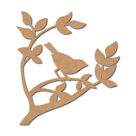 Bird On Branch Cutout MDF Design 1
