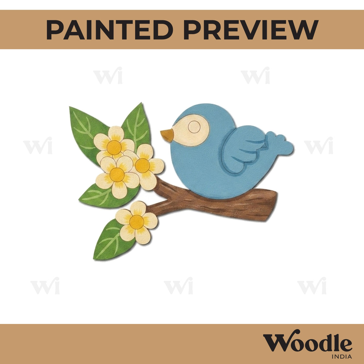 Bird On Branch Pre Marked MDF Design 1