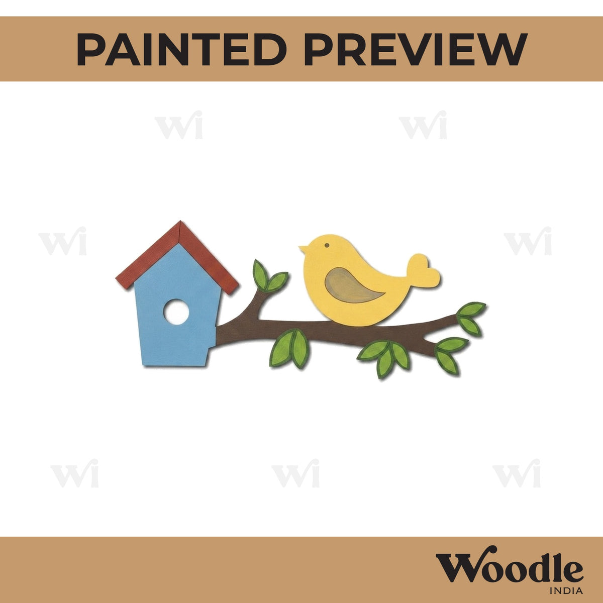 Bird On Branch Pre Marked MDF Design 2