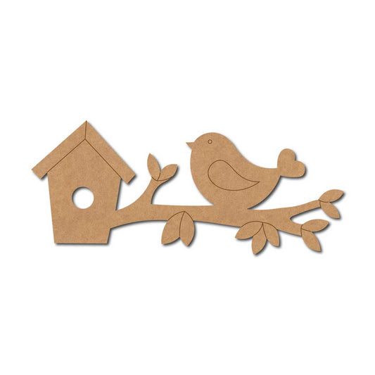 Bird On Branch Pre Marked MDF Design 2