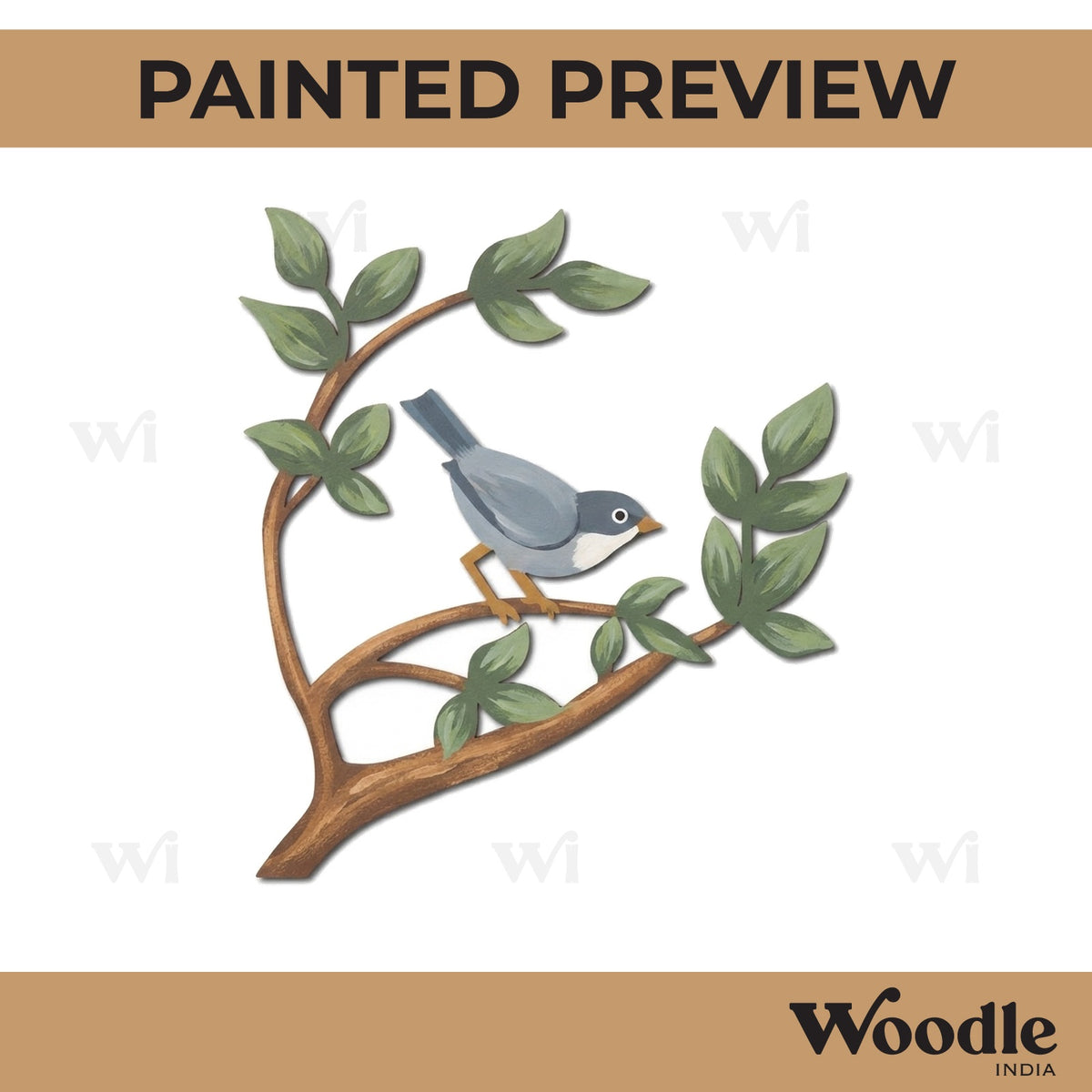 Bird On Branch Cutout MDF Design 1