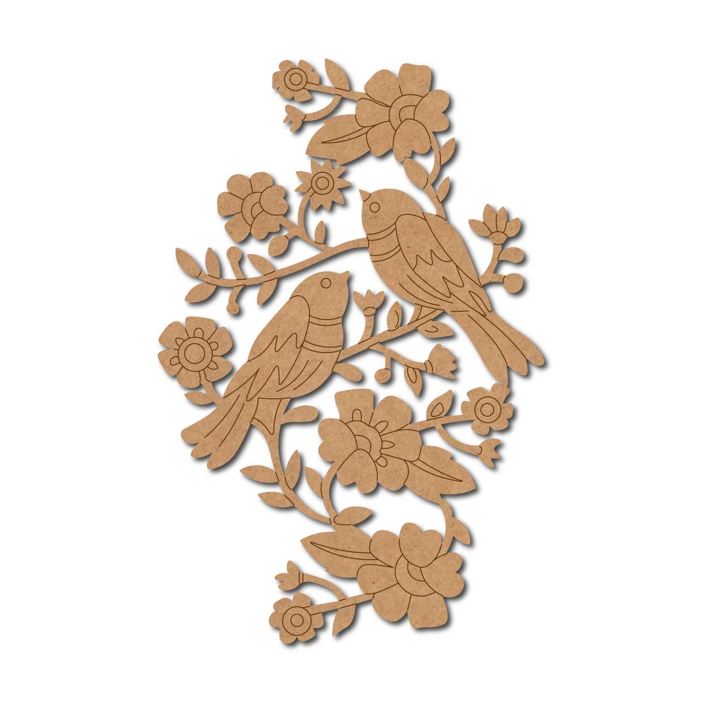 Birds Floral Motif Pre Marked Base MDF Design 1