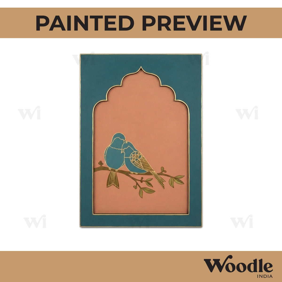 Birds Jharokha Pre Marked MDF Design 1