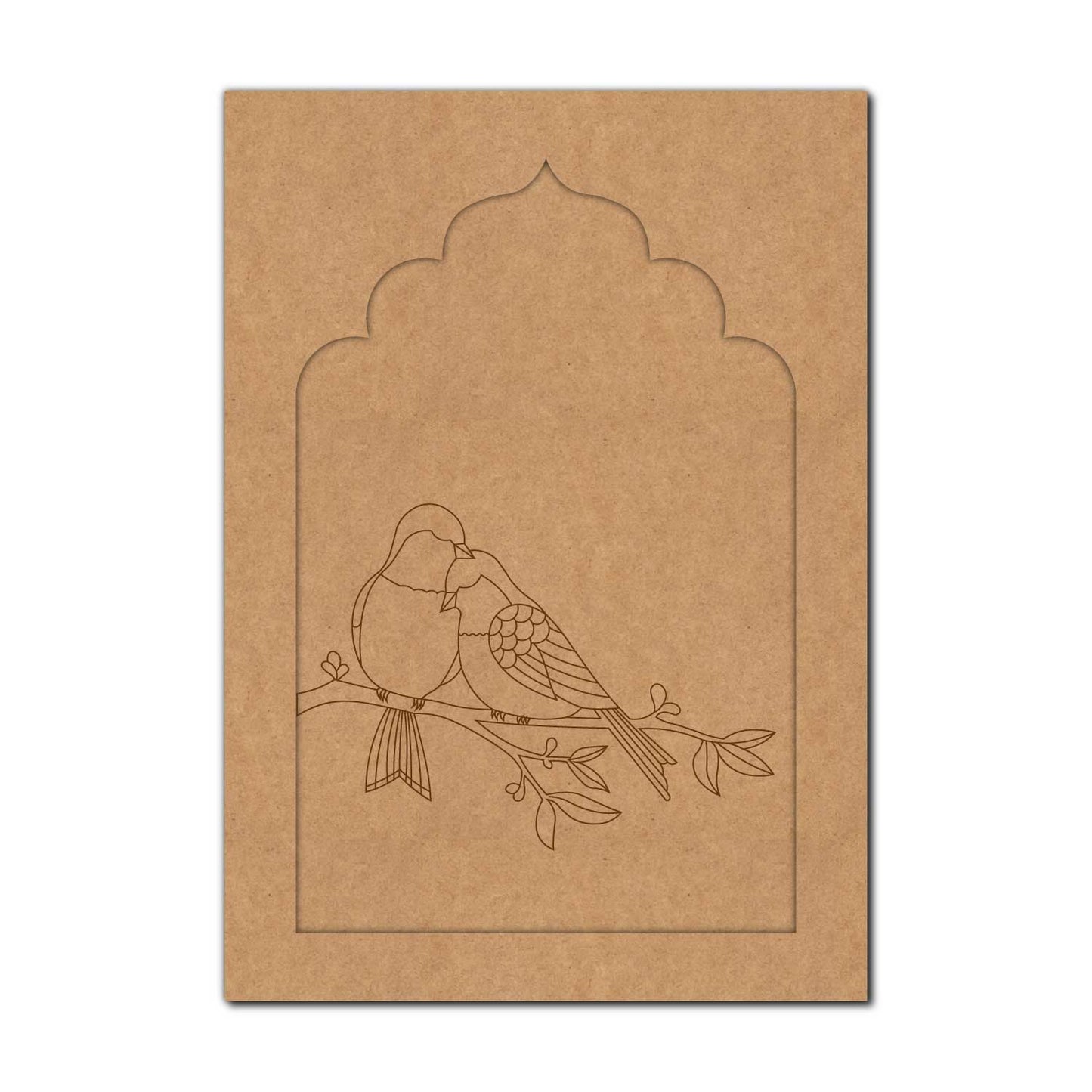 Birds Jharokha Pre Marked MDF Design 1