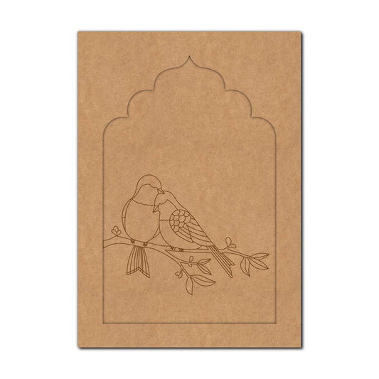 Birds Jharokha Pre Marked MDF Design 1