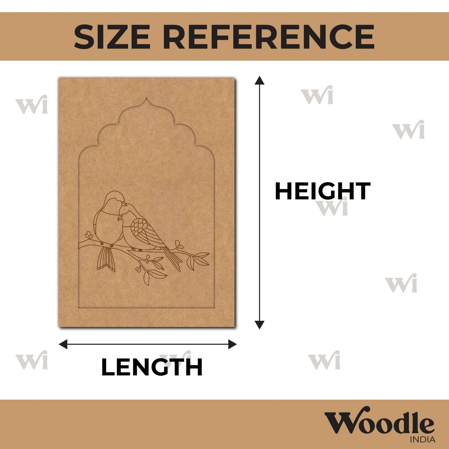 Birds Jharokha Pre Marked MDF Design 1