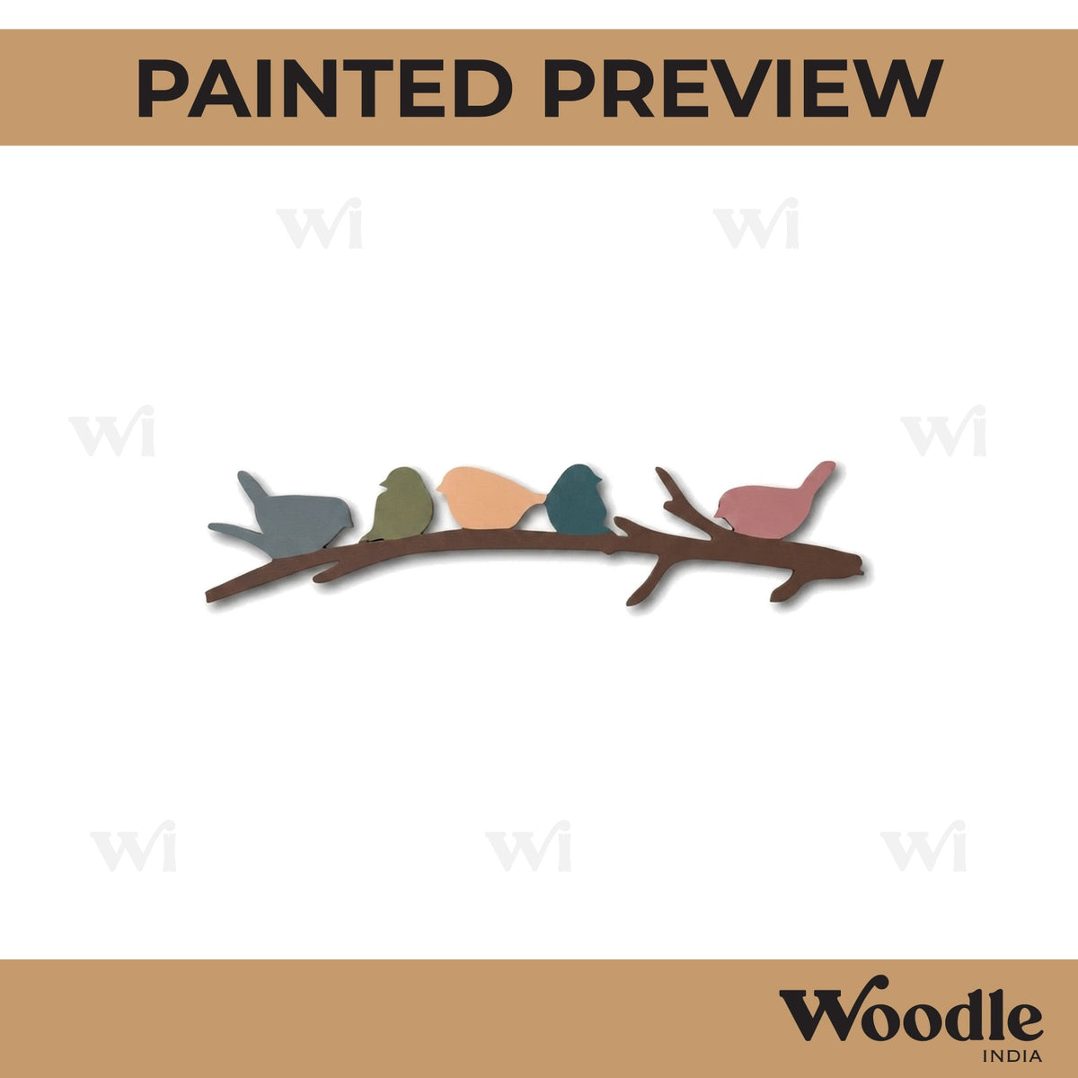 Birds On Branch Cutout MDF Design 1