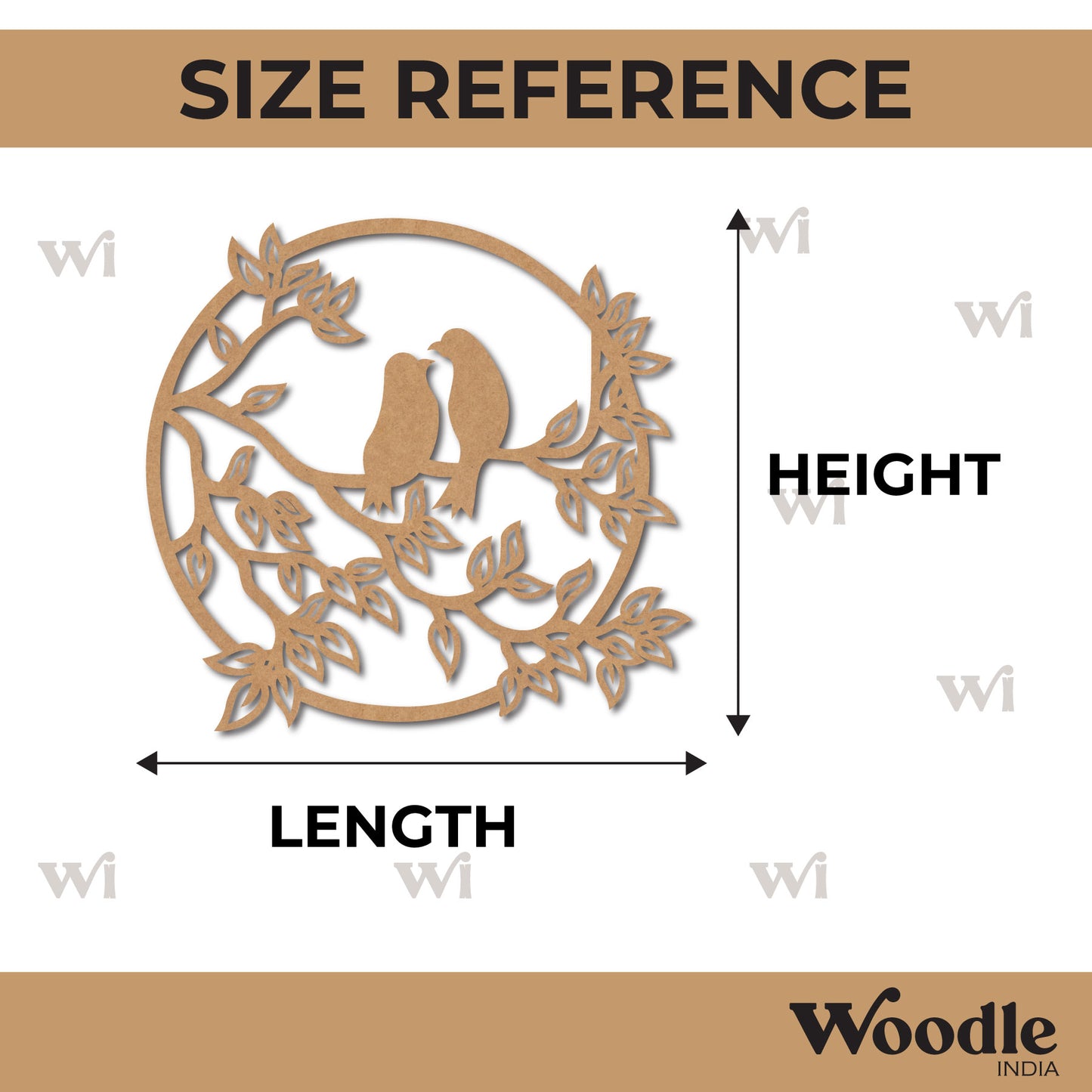 Birds On Branch Cutout MDF Design 9