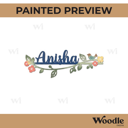 Birds On Branch Nameplate MDF Design 1