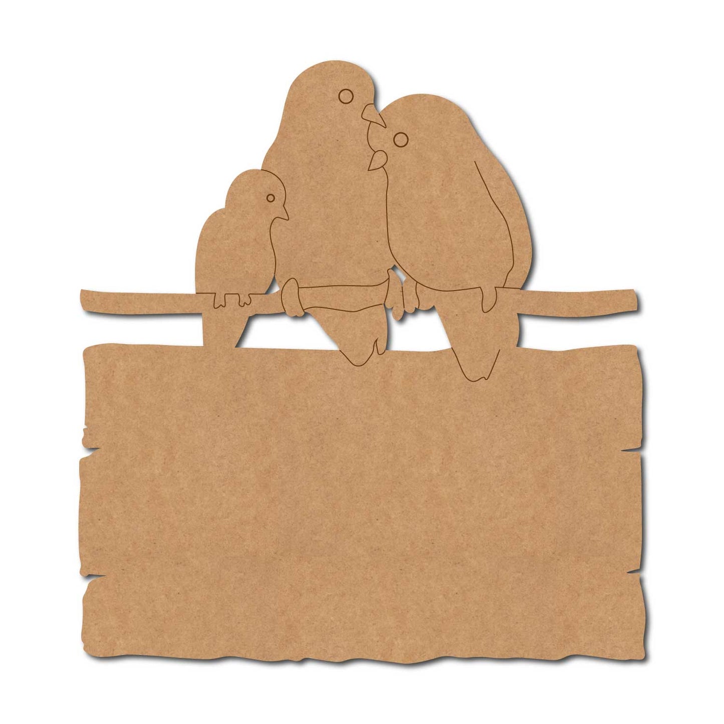 Birds On Branch Nameplate Pre Marked MDF Design 1