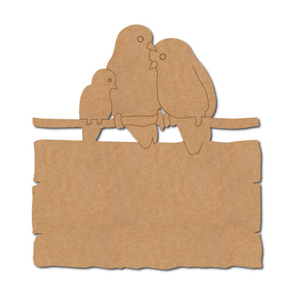 Birds On Branch Nameplate Pre Marked MDF Design 1